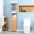 Ample Storage Bamboo Cabinet Stylish Bathroom Suitable