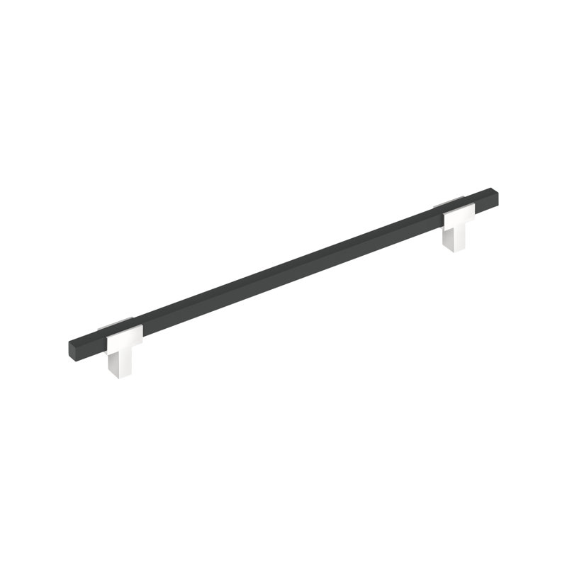 Poignée barre Urbanite, Chrome poli / noir mat brossé, 18"