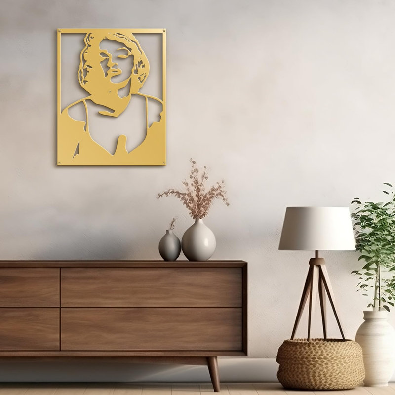 Décoration murale en métal, H 36 po x l 24 po x P 0,05 po, Or