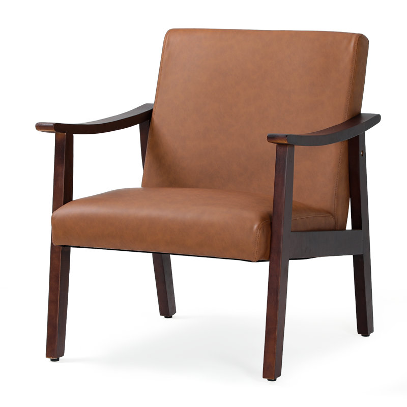 Chaise d'appoint rembourrée en cuir synthétique Samip, canapé simple avec fauteuil moderne pour le salon ou le bureau personnel