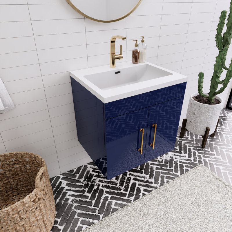 Ensemble de meuble-lavabo simple 24 po Tojuana, Bleu nuit