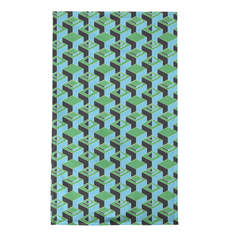 Serviette de thé skyscrapers Patricia Geoffrey, Bleu / Vert, Sergé de coton