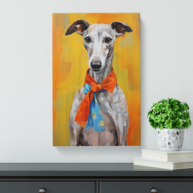 Whippet Contemporary No.2 - No Frame Print, 50cm H x 35cm W x 3cm D