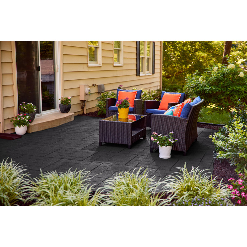 Pavé à double face 24 po GroundSmart (4), Noir, noir, noir, noir