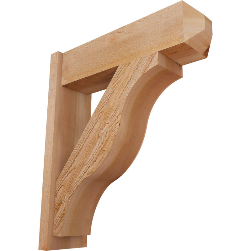 Persienne en bois rustique Funston Craftsman, P 28 po x H 32 po, Cèdre rouge de l'Ouest de 8 po (sciage brut)