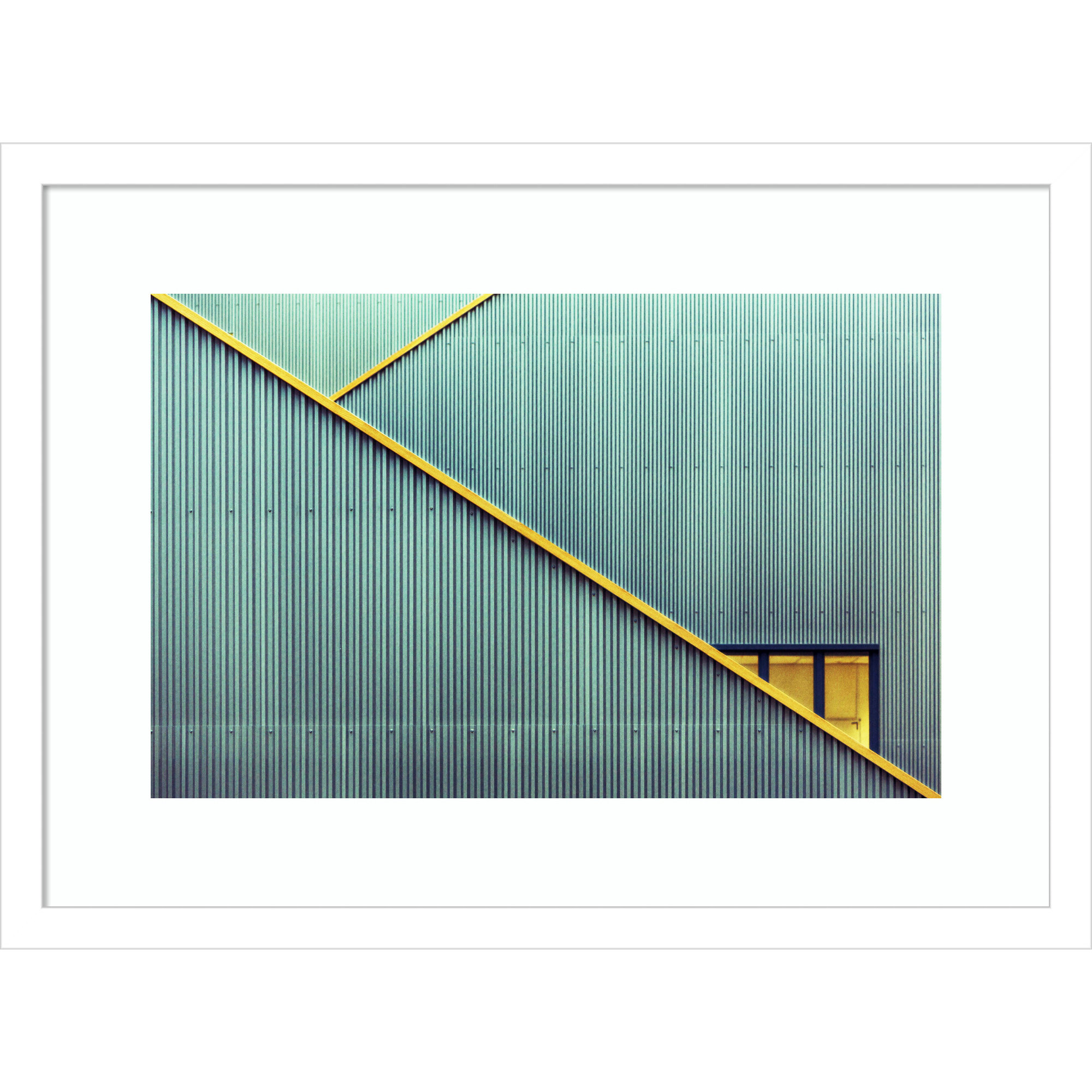 Stairs by Jan Niezen, 29.25" H x 41.38" W x 0.88" D, White Framed Paper