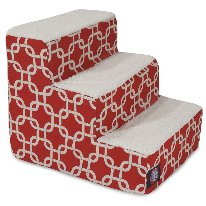Escalier 3 marches pour animaux Links, rouge