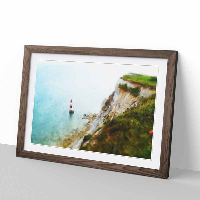 View of a Lighthouse Vol.5 - Picture Frame Graphic Art, Walnut, 27cm H x 36cm W x 2cm D