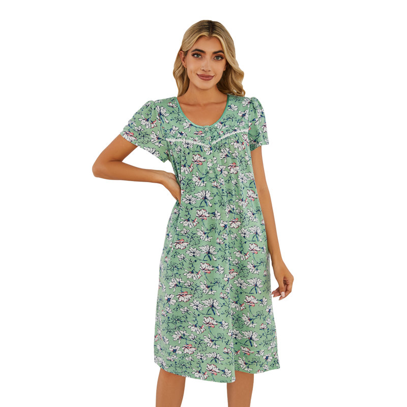 Peignoir fille avec poches mi-mollet, Vert, TTTG