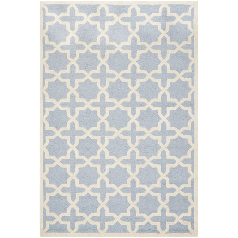 Cannen Hand Tufted Wool Geometric Rug, Rectangle 5' x 7'