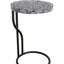 Table d'appoint ronde noire avec base en métal Capiz