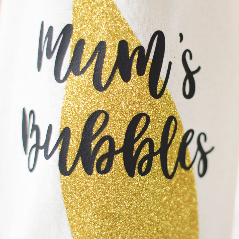 Jerrels Personalised Bottle Bag, Mums Bubbles, Yes