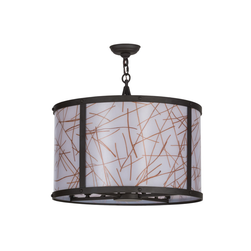 Lustre tambour unique à 4 lumières Gahan