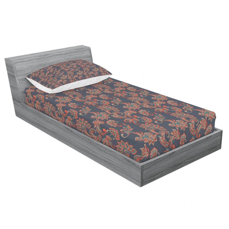 Microfiber Damask Sheet Set, Twin Sheet Set with Fitted Sheet