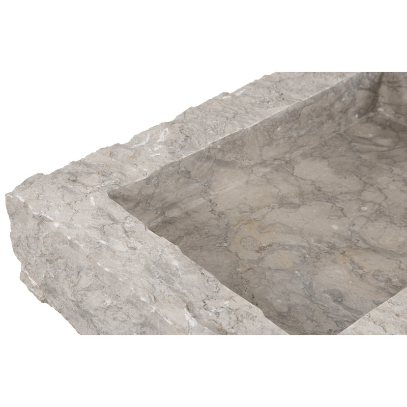 Pot à fleurs en marbre, gris, H 6 po x l 28 po x P 20 po