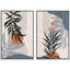 Silhouettes de plantes de la forêt et symboles du milieu du siècle, formes abstraites, bohème moderne, nature, chic, 2 pièces-98109336-98109334