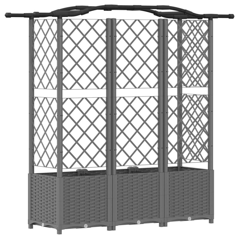 Raised Garden Bed, 138cm H x 163cm W x 40cm D, Light Grey