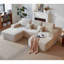 Canapé modulaire de 104 po avec méridienne en forme de U et poches latérales, canapé modulaire moderne avec assise profonde, canapé rembourré pour la chambre à coucher du salon, aucun assemblage requis, (tissu moelleux), droite