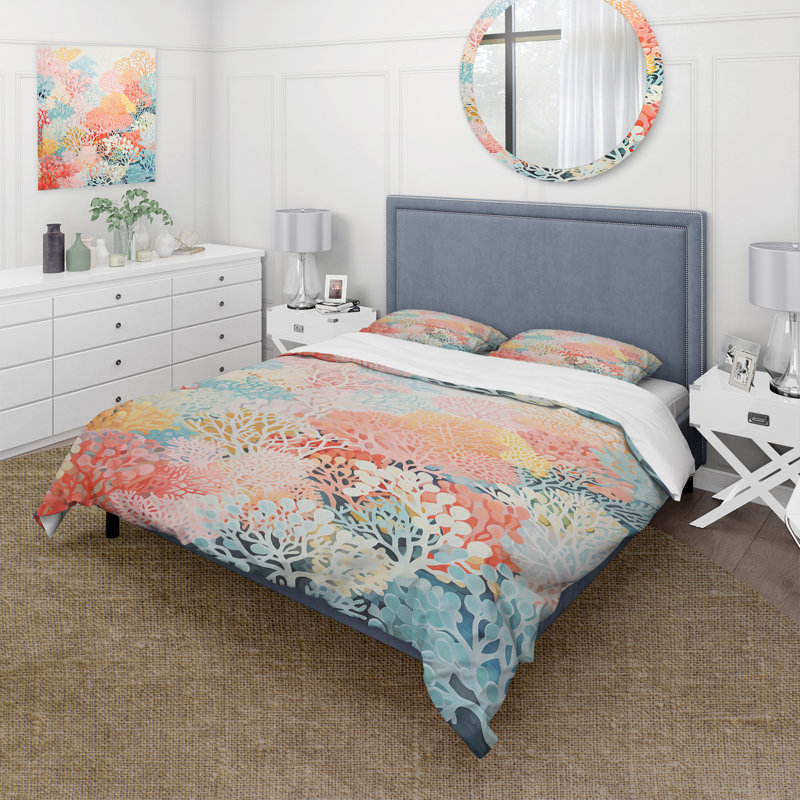 Ensemble de housse de couette Coral Reef Barrier Expression - Coastal Coral Under Water