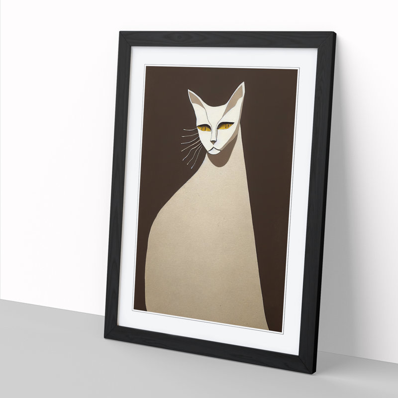 Unique Egyptian Cat - Single Picture Frame Print, Black, 64cm H x 46cm W x 2cm D