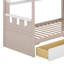 Lit superposé avec lumières DEL, lit superposé de style château en bois avec tiroirs de rangement et tablette-2047316904-2047316905