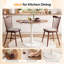 Table de salle à manger ronde tulipe blanche avec pied central en noyer, 4 couverts, plateau en MDF de 100 cm (39,4 pouces) pour cuisines résidentielles