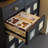 Retro Black Solid Wood Accent Cabinet