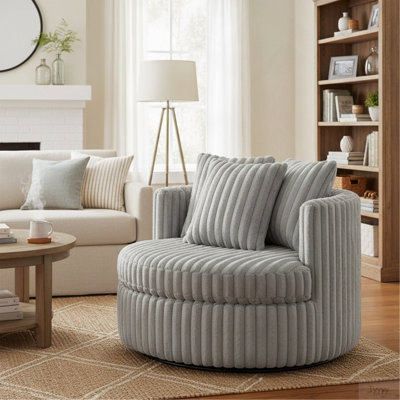 Fauteuil demi-tonneau surdimensionné Mindy