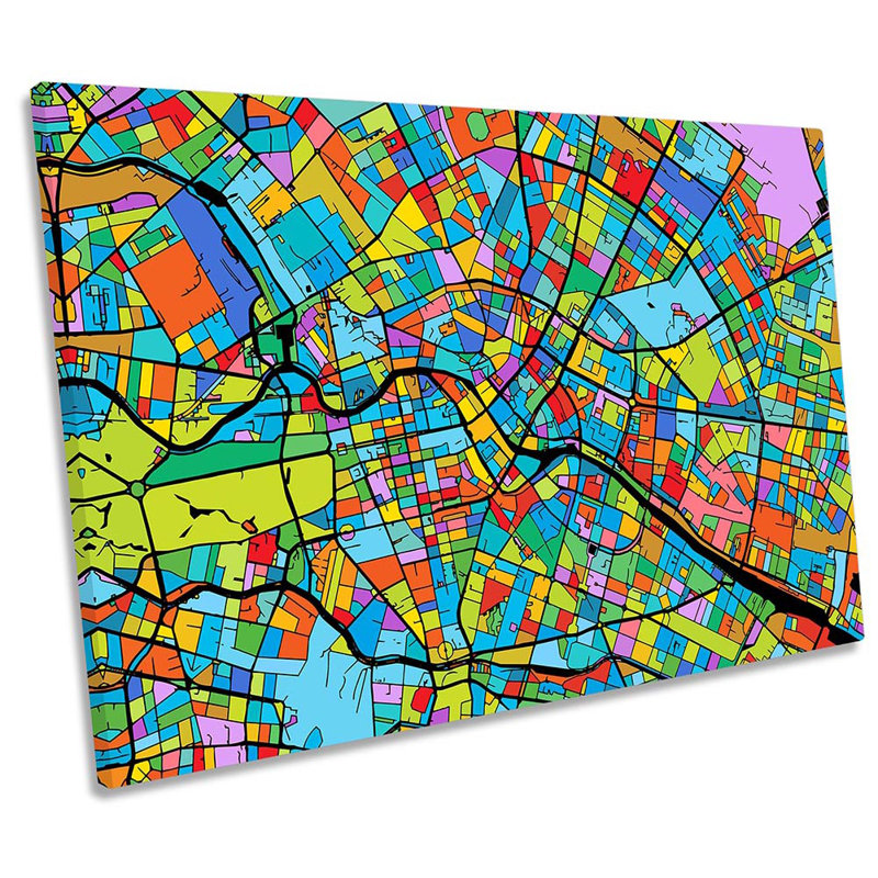 Berlin City Modern Map - Wrapped Canvas Print, 40.6cm H x 61cm W