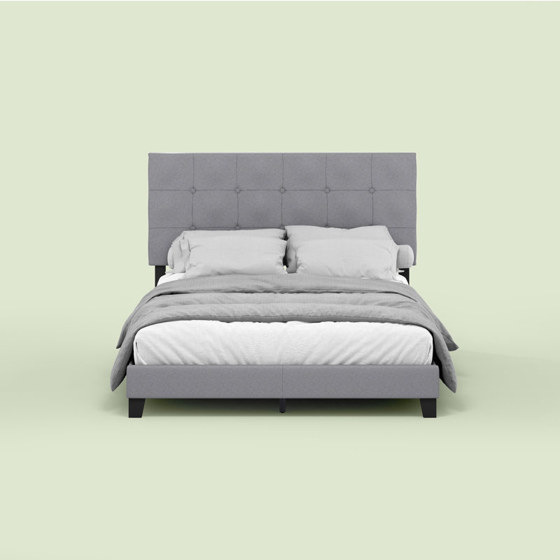 Magin Upholstered Platform Bed, Queen, Gray