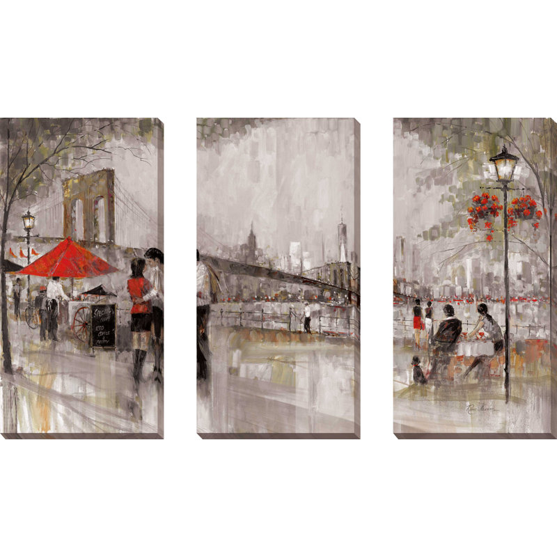 "New York Romance", ensemble de 3 impressions sur toile