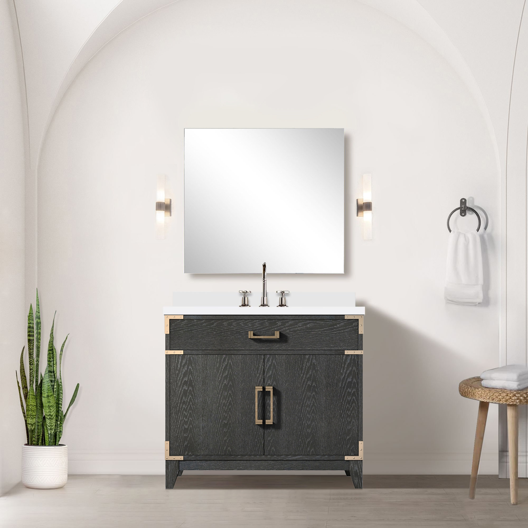 Lexora Laurel 36 in W x 22 in D Oak Single Bath Vanity Top | Wayfair