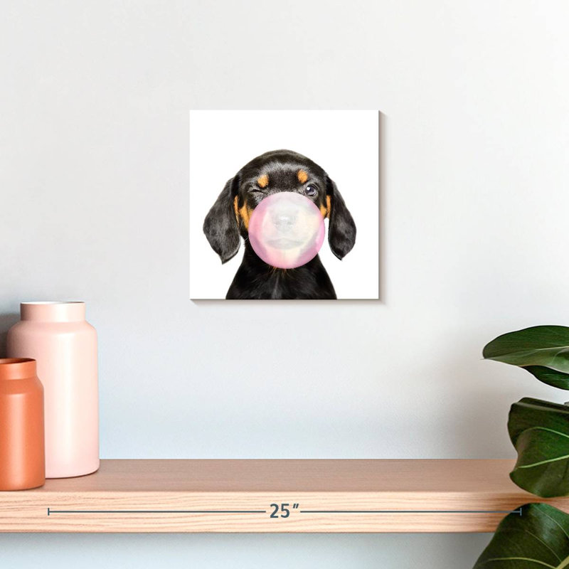 " Dachshund Bubble Gum " by Emma P, 10" H x 10" W x 1.25" D