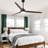 72" Black Solid Wood Propeller Ceiling Fan with Light and Remote/APP Control, 6-Speed, Dimmable LED Ceiling Fans for Living Room