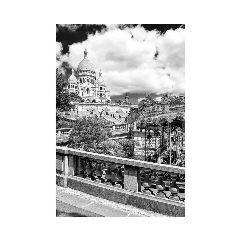 Black Montmartre Series - Carousel Sacré-Coeur by Philippe Hugonnard - Wrapped Canvas Print