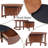 31.5'' Vintage Round Nesting Coffee Table Fluted with Drawer in Black & Walnut ｜Space Saving ｜Solid Smooth Surface