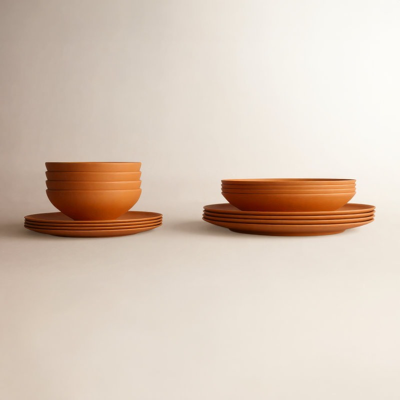 Year & Day The Core 16-Piece Plant-Derived Indoor/Outdoor Dinnerware Set, Canyon