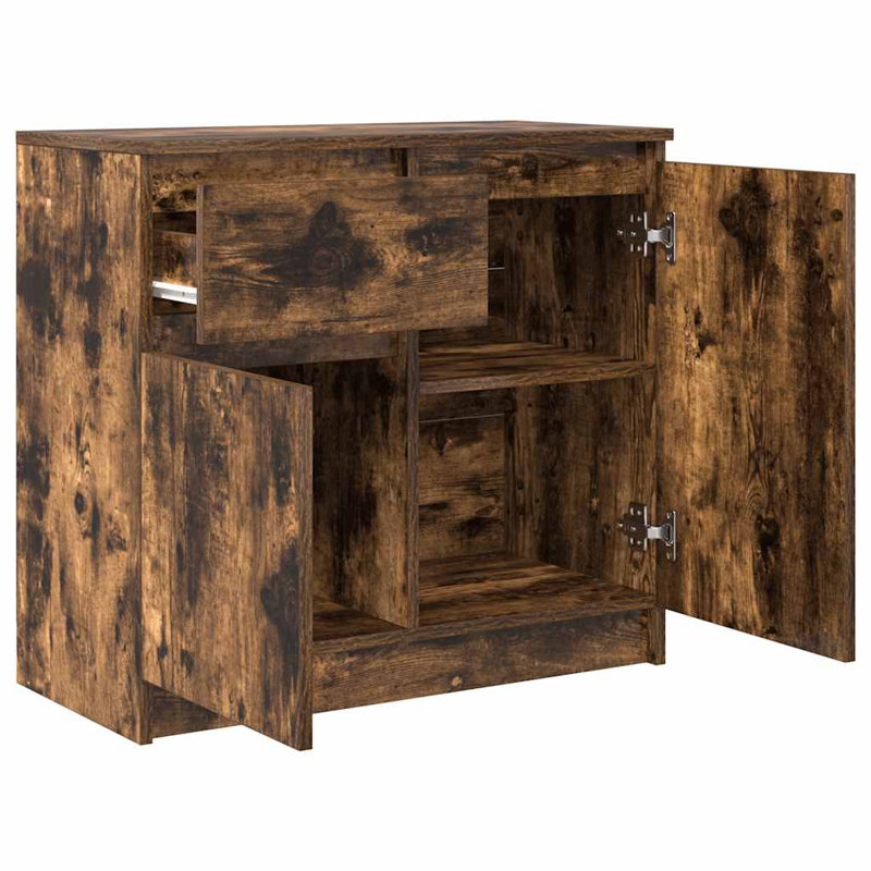Sideboard With Drawer 71X35x65 Cm Engineered Wood, Smoked Oak