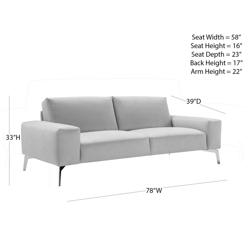 Causeuse en microfibre Callowhill en gris clair