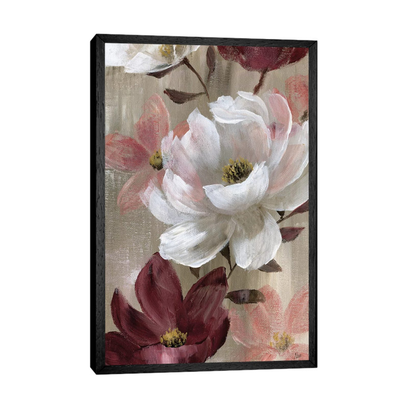 Transient Garden Reds II - Painting on Canvas, Black Framed, 66.04 cm H x 45.72 cm W