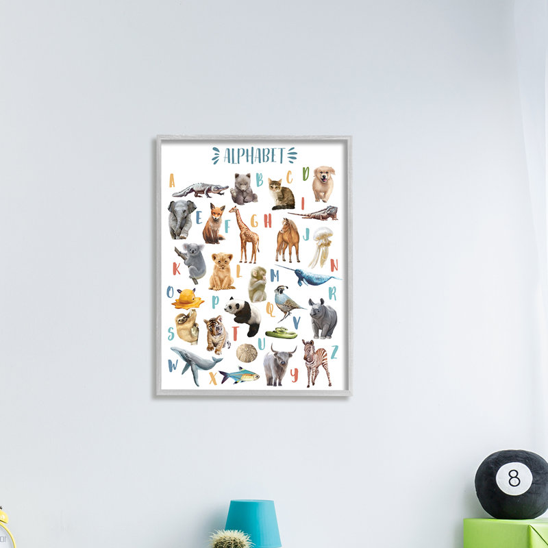 Kid's Playful Animal Alphabet - impression, Estampe numérique Farmhouse, H 30 po x l 24 po