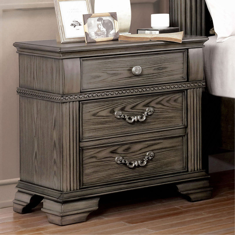 Table de chevet de couleur grise pour chambre à coucher 1pc