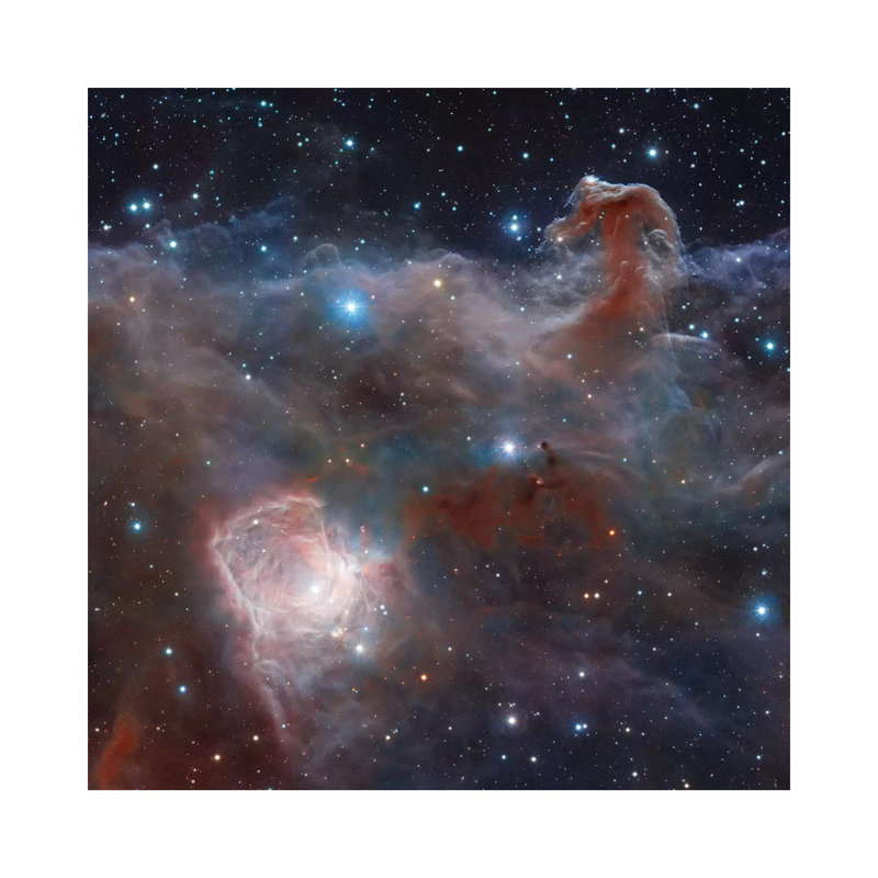 Horsehead Nebula Region in Infrared Light 1 Piece Wrapped Canvas Painting, 45.72 cm H x 45.72 cm W x 3.175 cm D