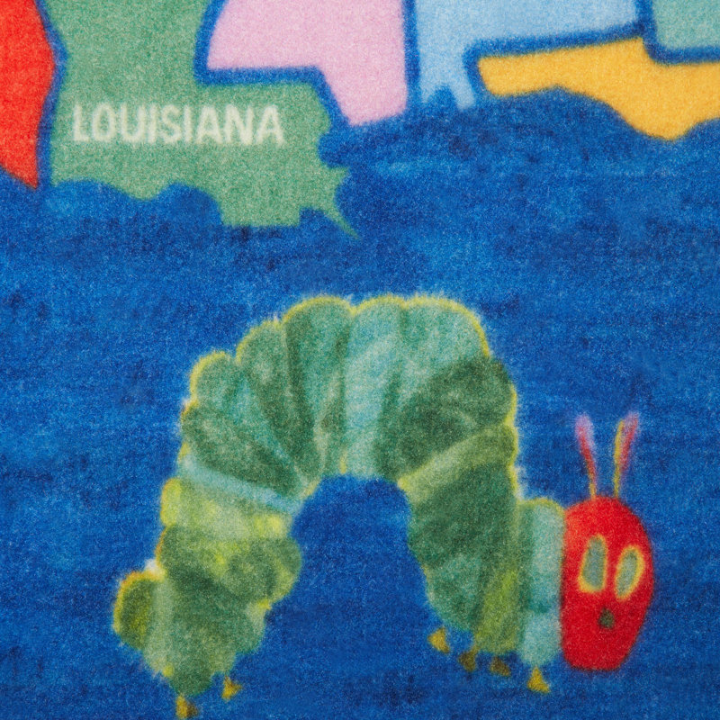 Graphic/Print Blue Area Rug, Rectangle 6'6" x 9'5"