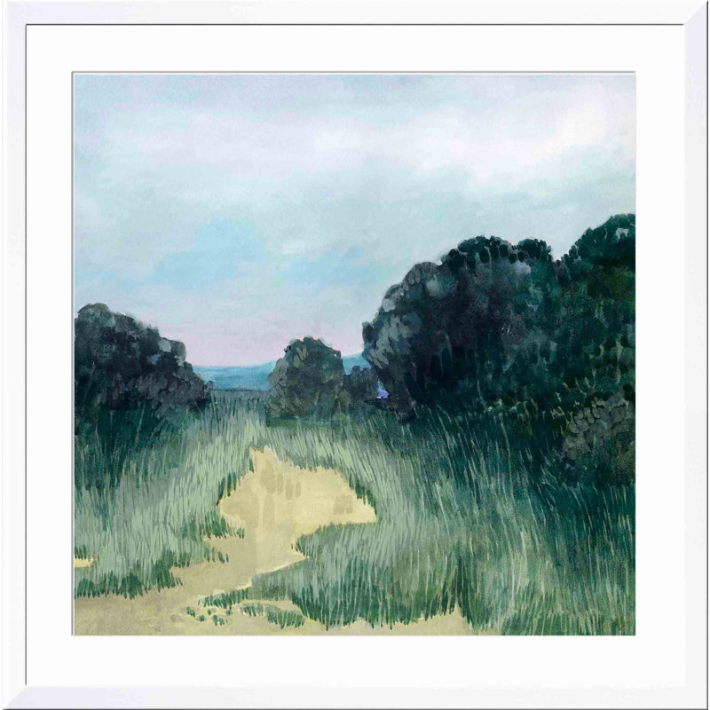 «Twilight Dunes II» par Grace Popp - peinture encadrée, Blanc, H 12 po x l 12 po