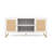 Rattan and Wood 2-Door TV Cabinet for TVs up to 55" in White/Gold-934268455