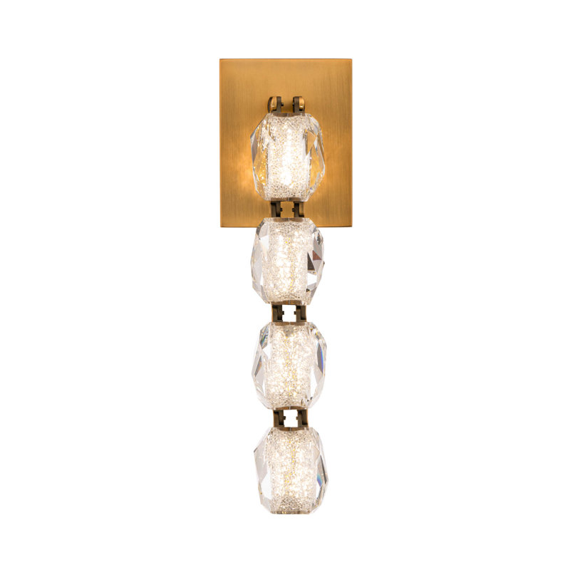 Seduction LED Armed Sconce, Aged Brass, 16.88" H x 4.75" W x 3.75" D