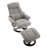 Ergonomic Recliner Chair with Ottoman, Modern 360° Swivel Lounge Chair with Footstool, Chenille Fabric, 5 Point Vibration Massage-1342807140