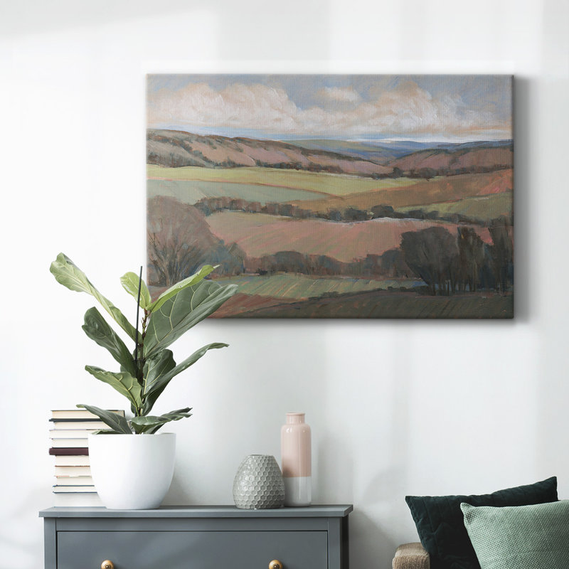 Hilly Countryside II-Toile tendue avec châssis, H 32 po x l 48 po