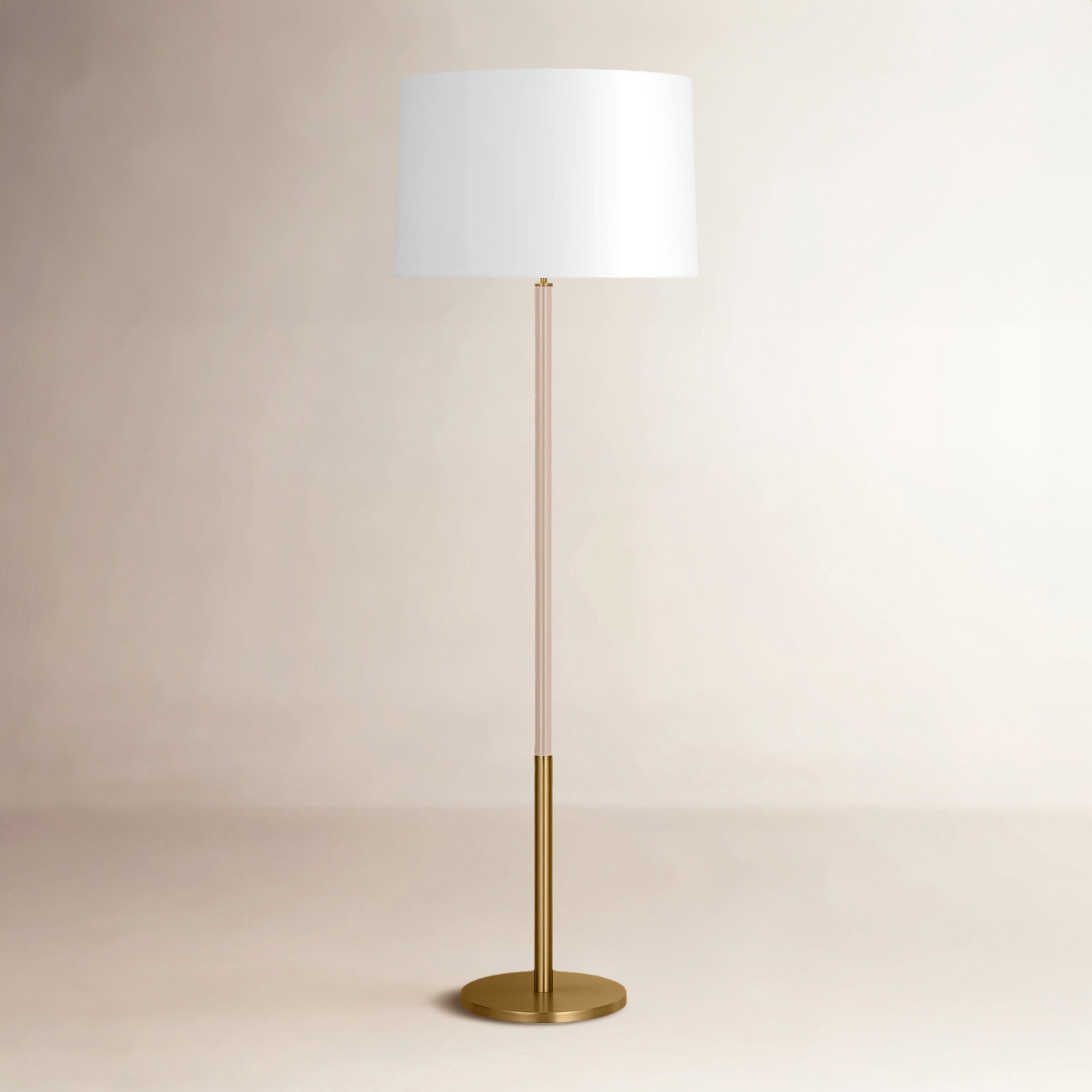 61.88'' Dimmable Floor Lamp, Burnished Brass with Blush
